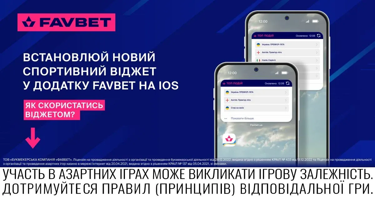 Favbet запускає віджети на смартфони iOS для швидкого доступу до топових подій